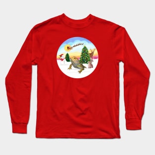 Santa's Iguana Watches Him Take Off Long Sleeve T-Shirt